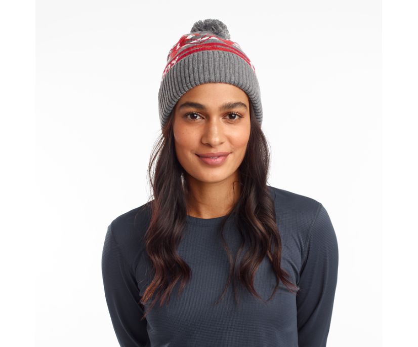 Saucony Rested Pom Women\'s Beanies Light Grey | Canada 358ZUTG